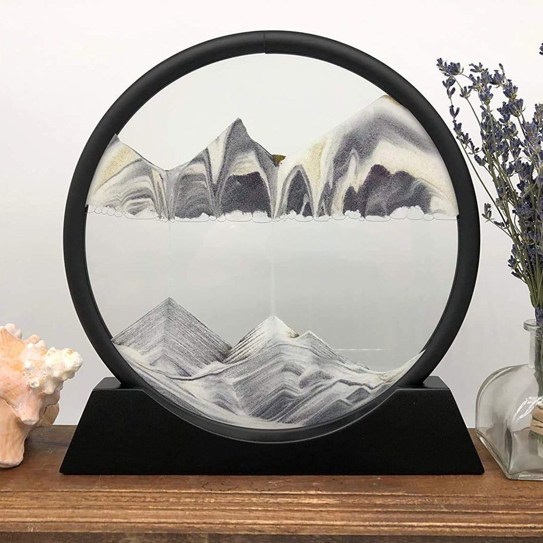 SUNA Dybhavssandkunst Skulptur i Glas med Bevægeligt Sand