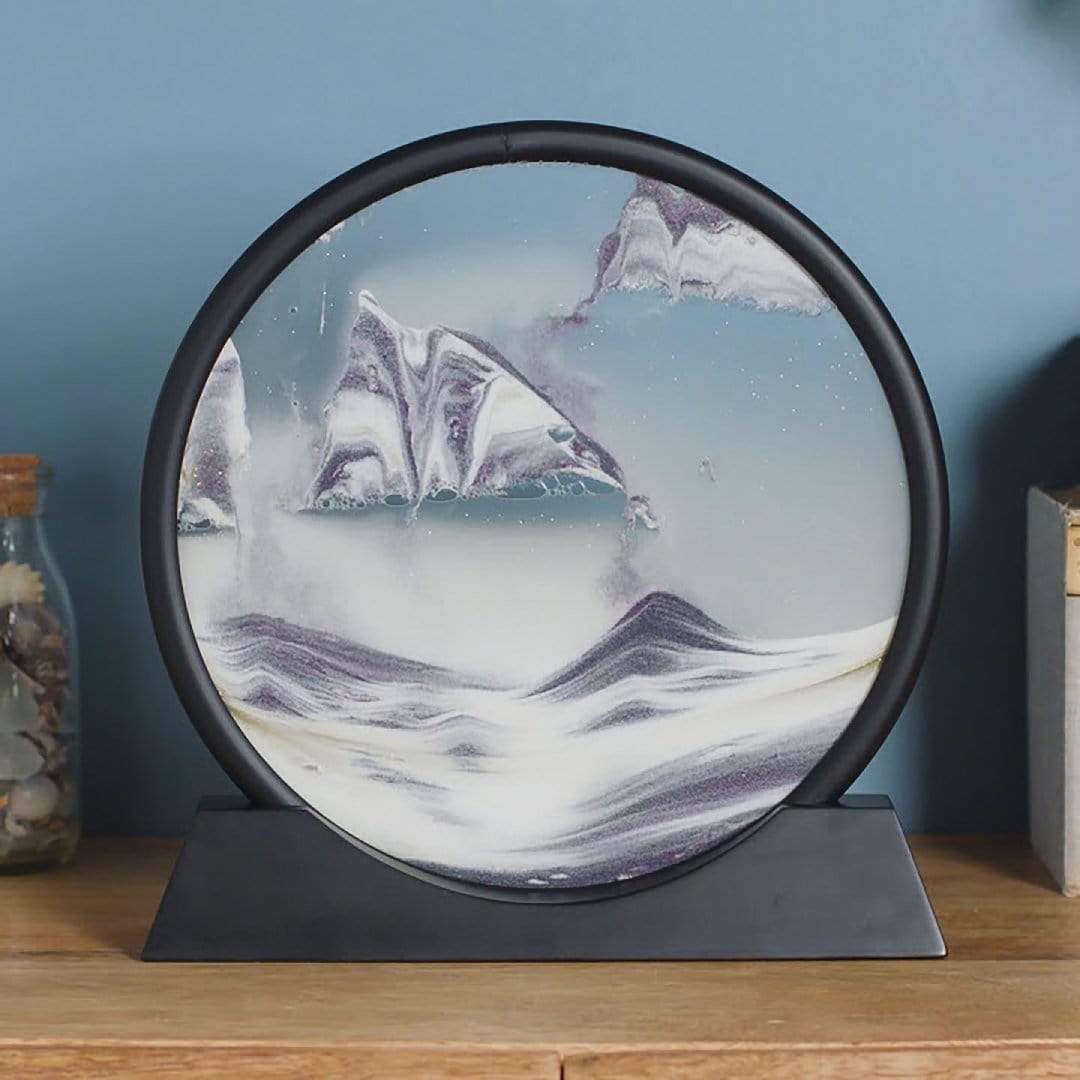 SUNA Dybhavssandkunst Skulptur i Glas med Bevægeligt Sand