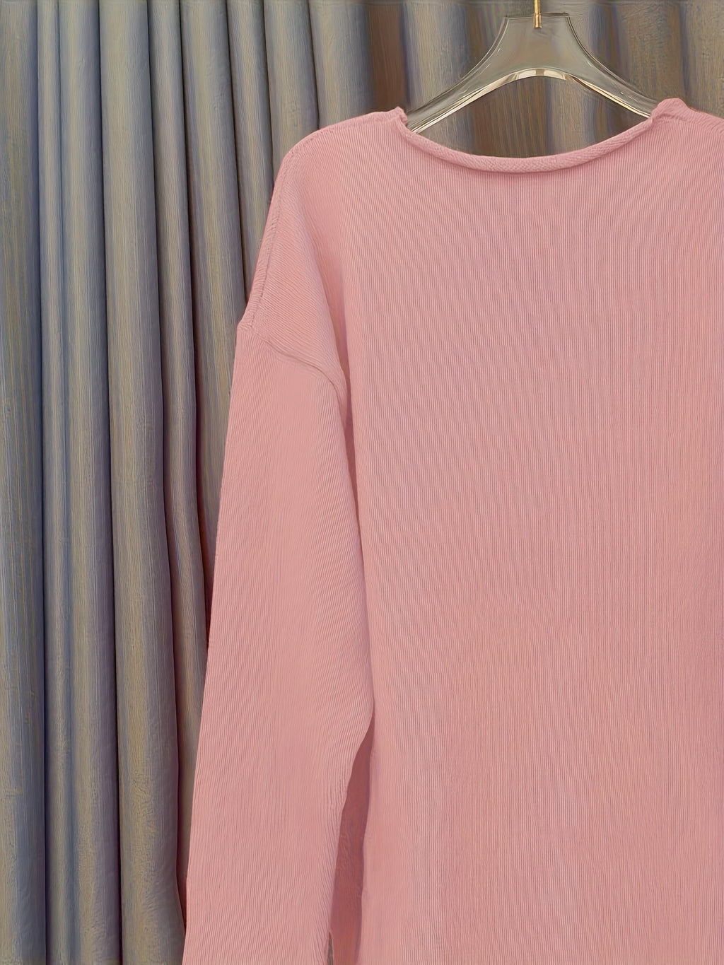 SUNA Dame Sweater – Oversized Trøje med V-Hals i Plusstørrelse