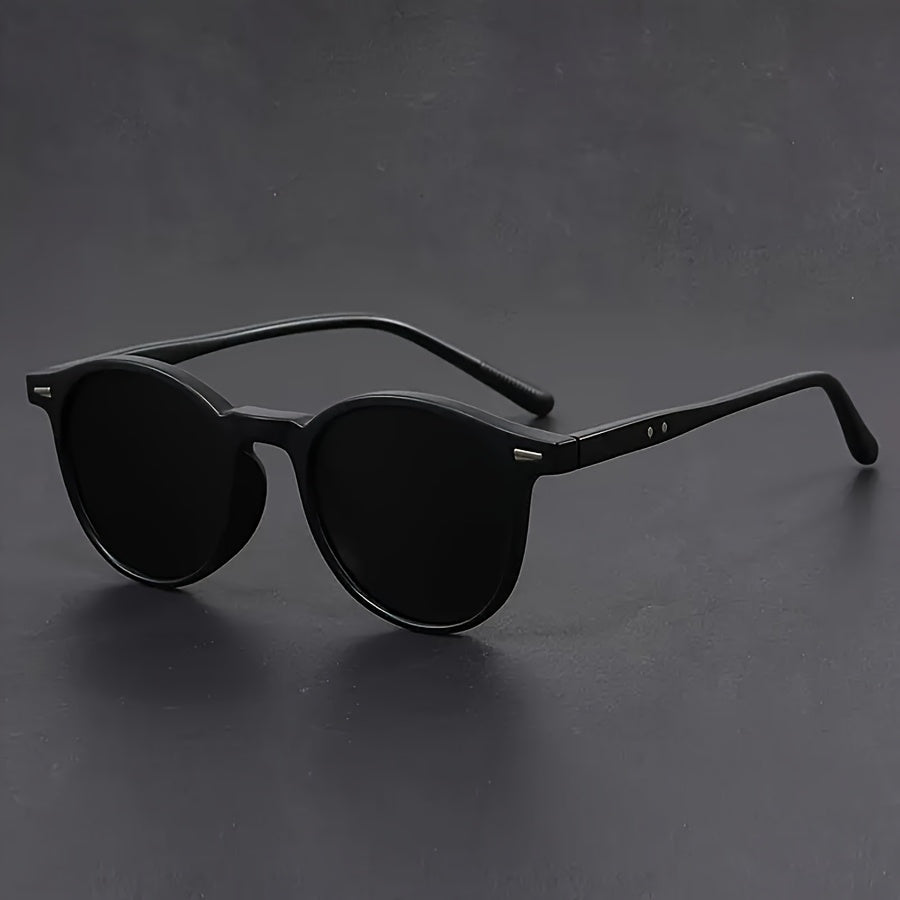 SUNA Herre Solbrille Letvægts Rund Ramme Retro Skildpadde Design Streetstyle & Casual Sort