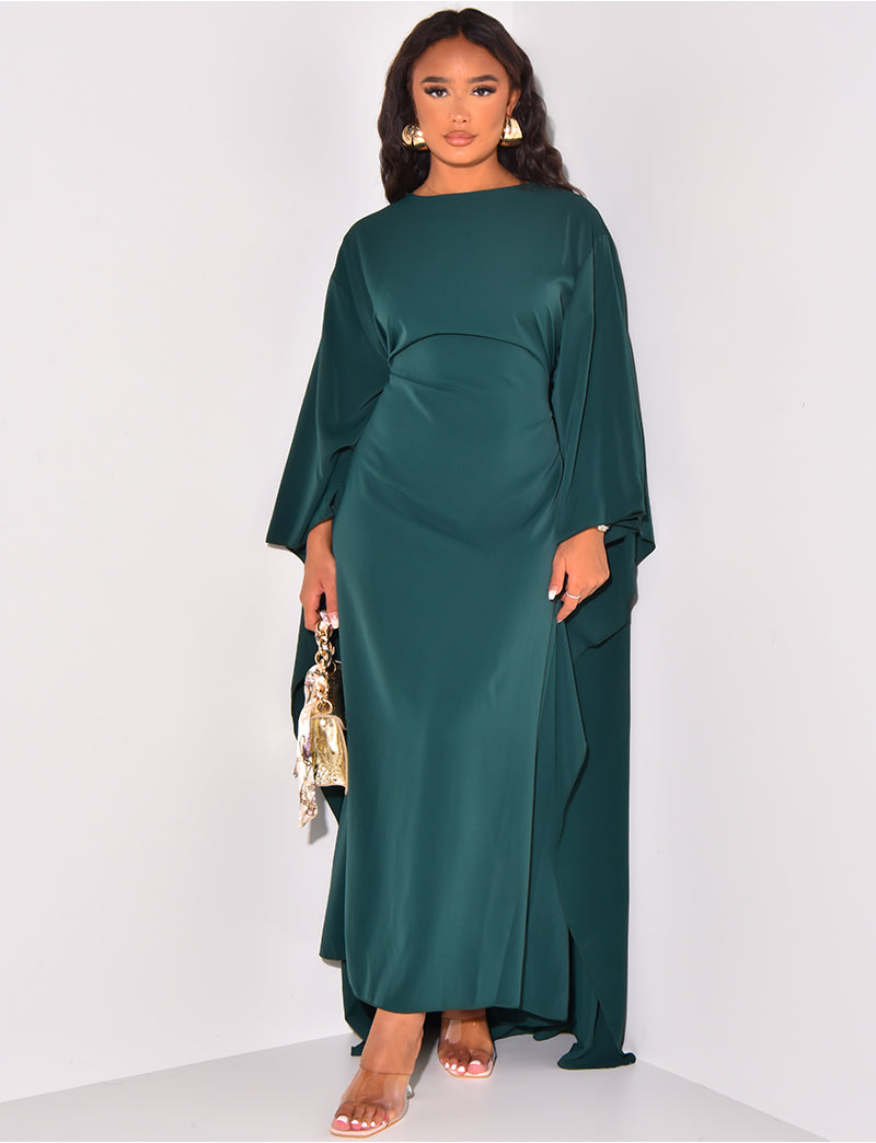 SUNA Flowing Cape Dress - Elegant design til Enhver Anledning Kjoler Groen