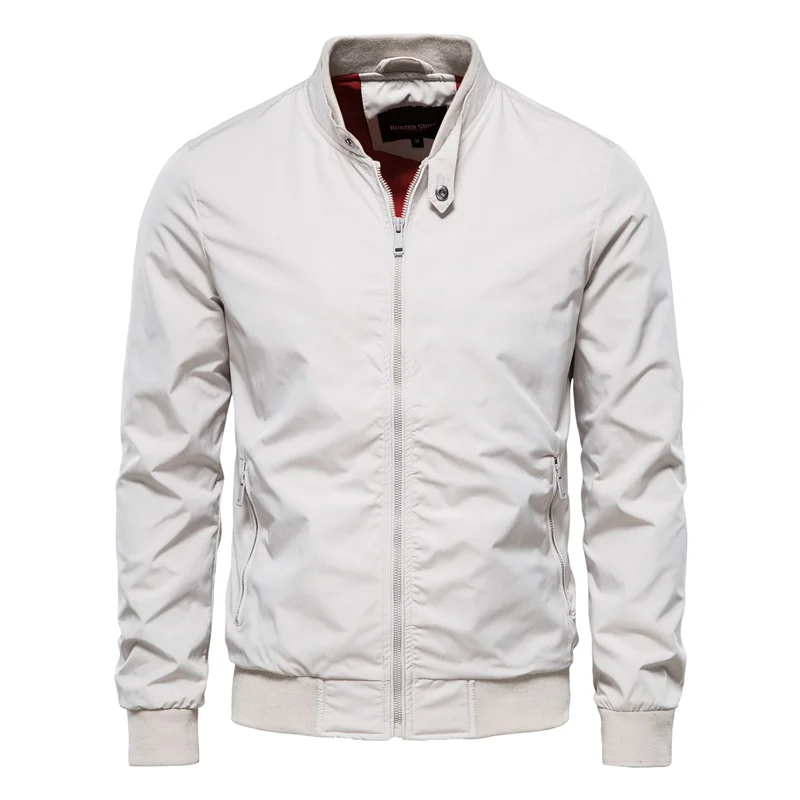SUNA Sporty Herre Bomberjakke til Stilfulde Sommerlooks Hvid