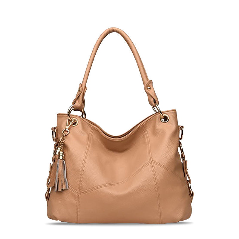 SUNA Cassandra Tote Bag Elegant Vegansk Læder Tasker for Kvinder Khaki