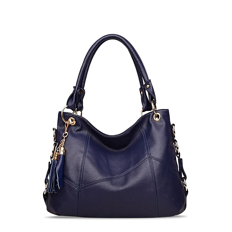 SUNA Cassandra Tote Bag Elegant Vegansk Læder Tasker for Kvinder Blå