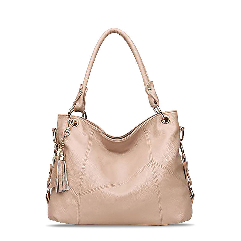 SUNA Cassandra Tote Bag Elegant Vegansk Læder Tasker for Kvinder Beige