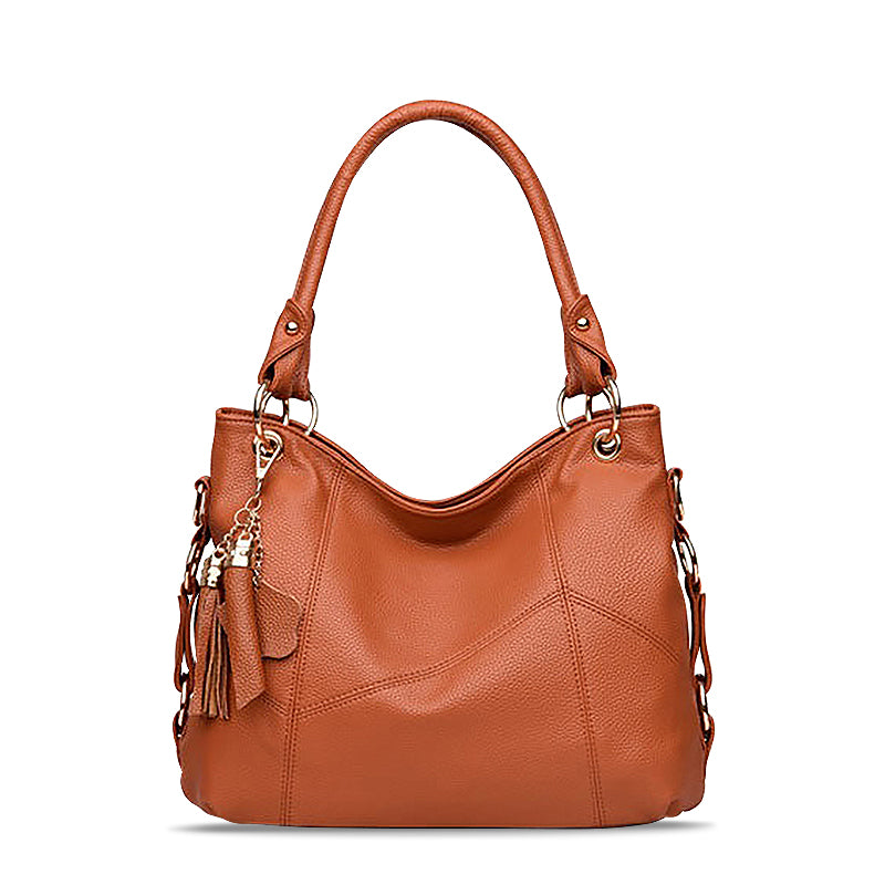 SUNA Cassandra Tote Bag Elegant Vegansk Læder Tasker for Kvinder Brun
