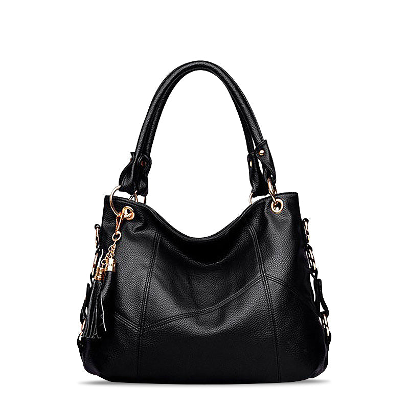 SUNA Cassandra Tote Bag Elegant Vegansk Læder Tasker for Kvinder Sort