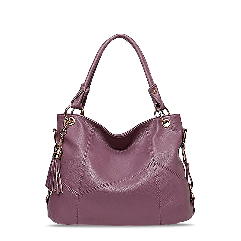 SUNA Cassandra Tote Bag Elegant Vegansk Læder Tasker for Kvinder Lavendel