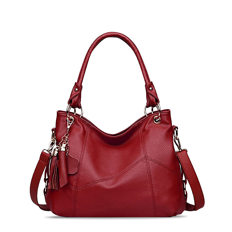 SUNA Cassandra Tote Bag Elegant Vegansk Læder Tasker for Kvinder Bourgogne