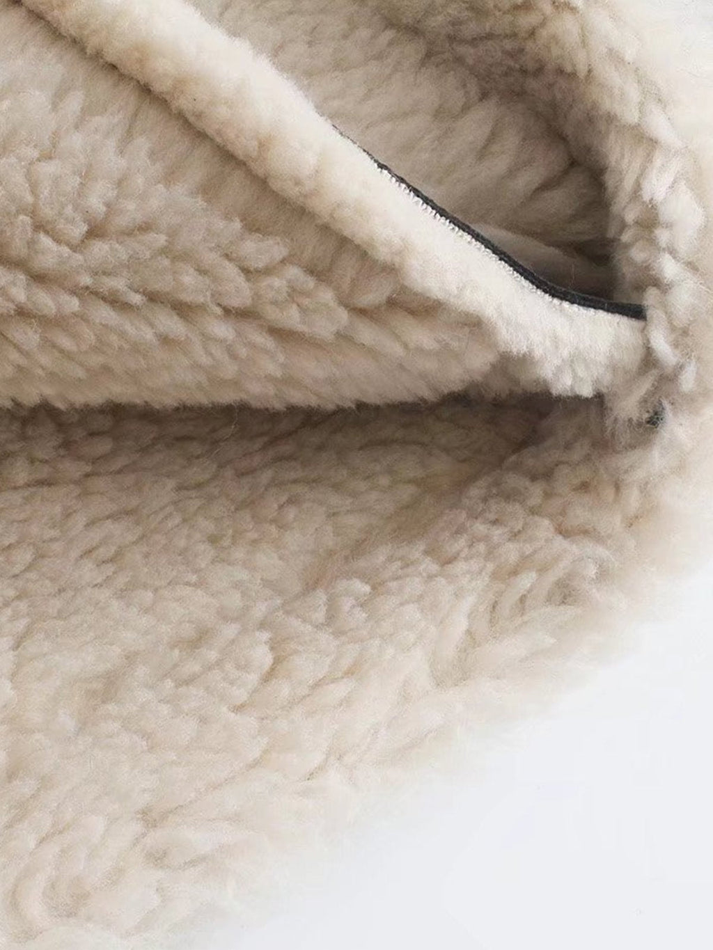 SUNA Sherpa Foret Shearling Læder Aviator Jakke