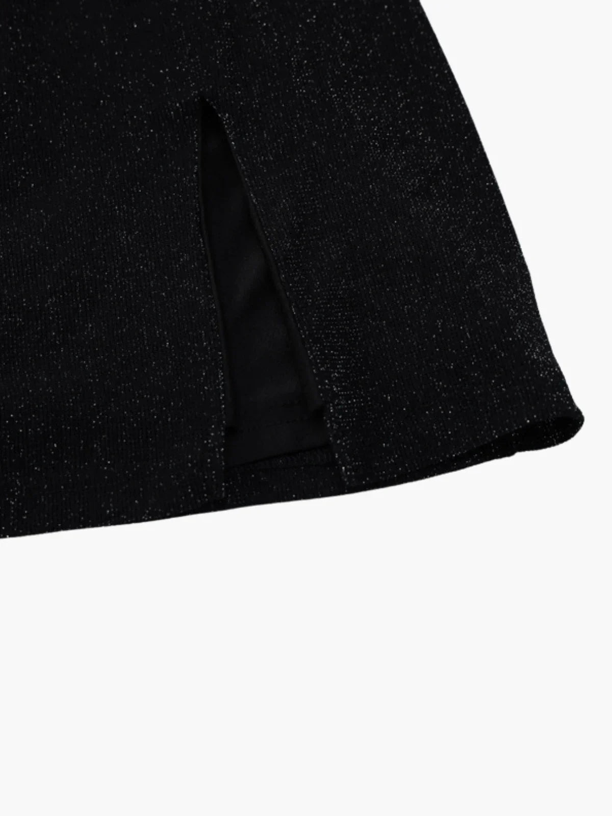 SUNA Glitrende Mesh Slip Mini Kjole med Side Slids til Fester