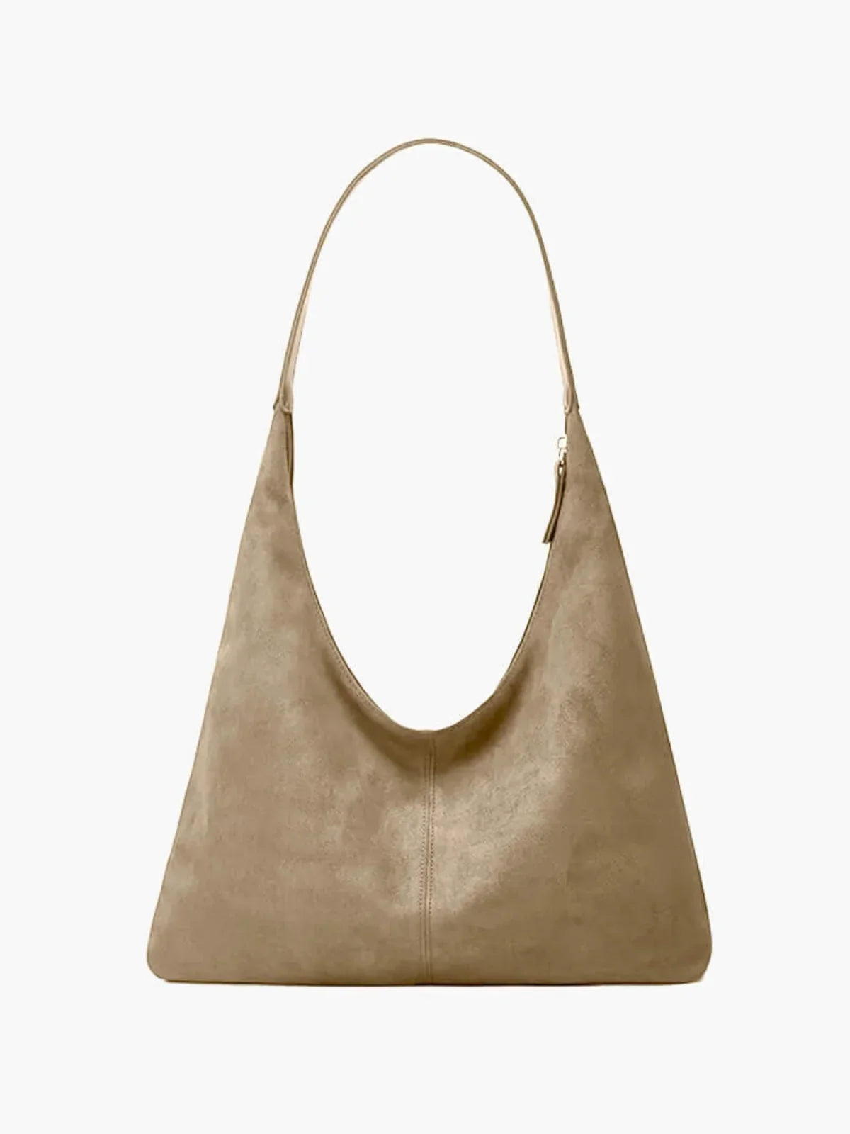 SUNA Retro Suede Stor-Kapacitet Skuldertaske Beige
