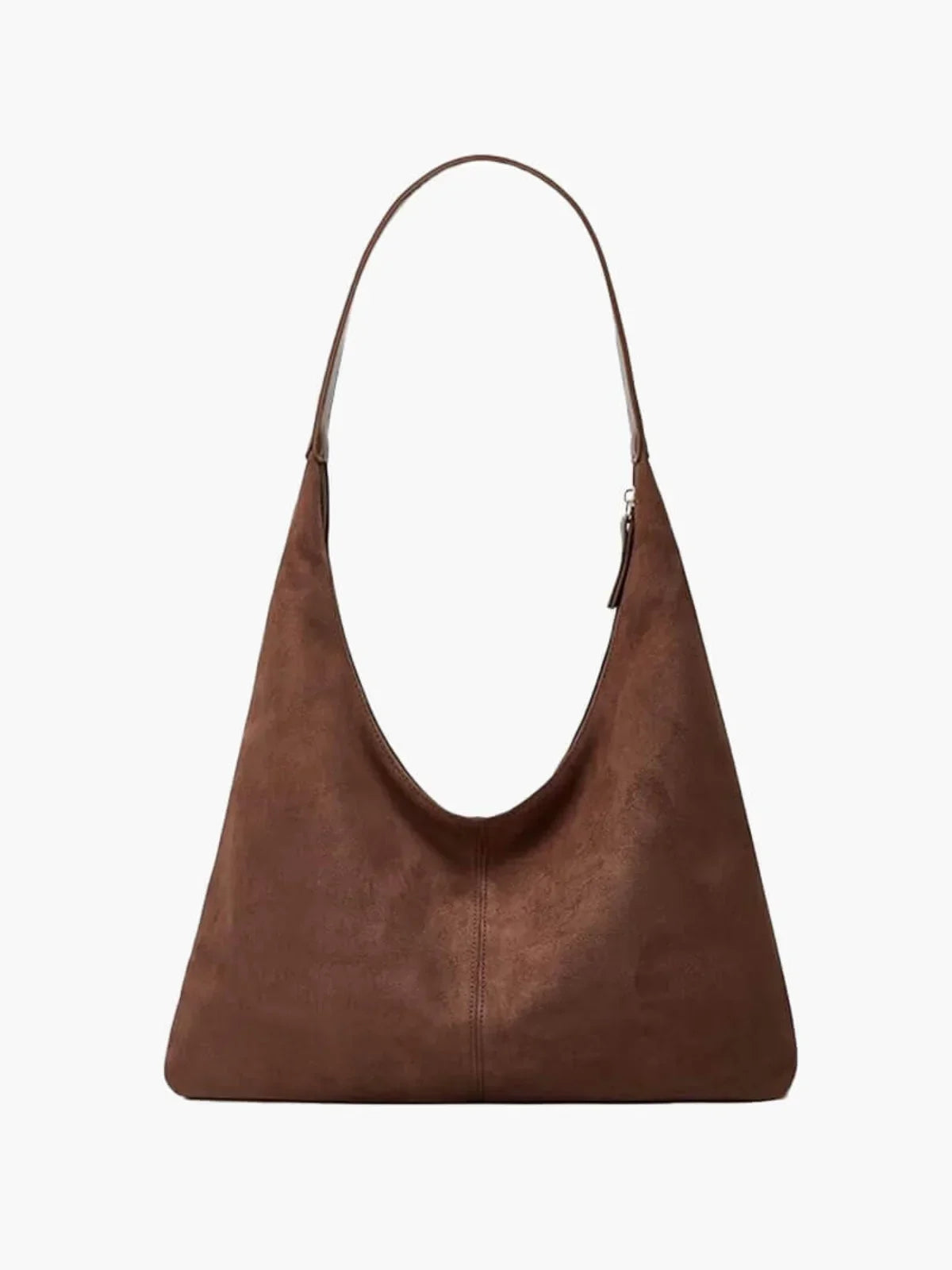 SUNA Retro Suede Stor-Kapacitet Skuldertaske Brun