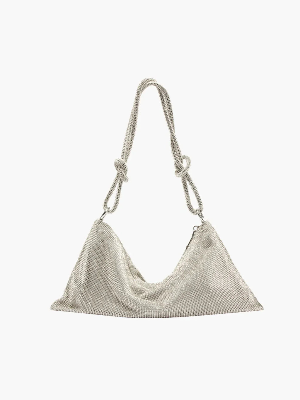SUNA Glam Crystal Mesh Skuldertaske Sølv One Size