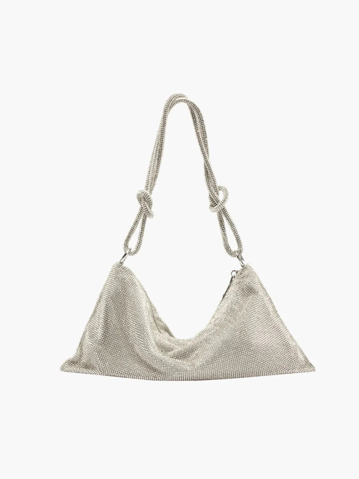 SUNA Glam Crystal Mesh Skuldertaske Sølv One Size