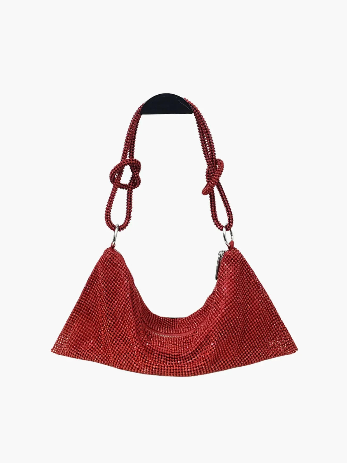 SUNA Glam Crystal Mesh Skuldertaske Rød One Size