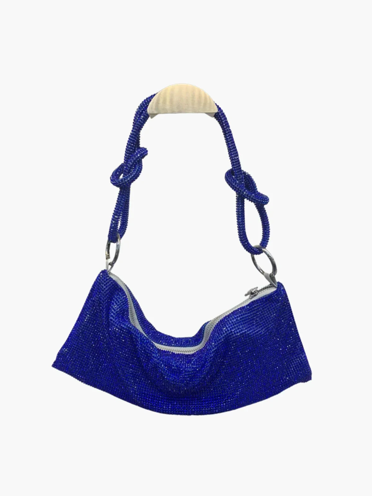 SUNA Glam Crystal Mesh Skuldertaske Blå One Size