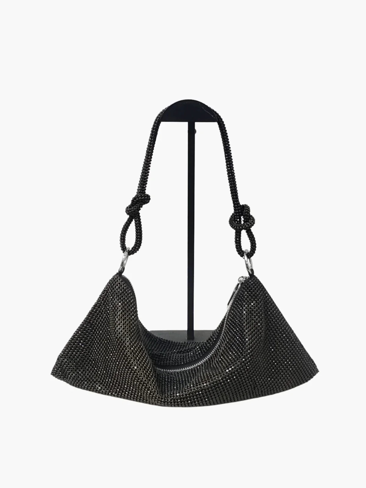 SUNA Glam Crystal Mesh Skuldertaske Sort One Size