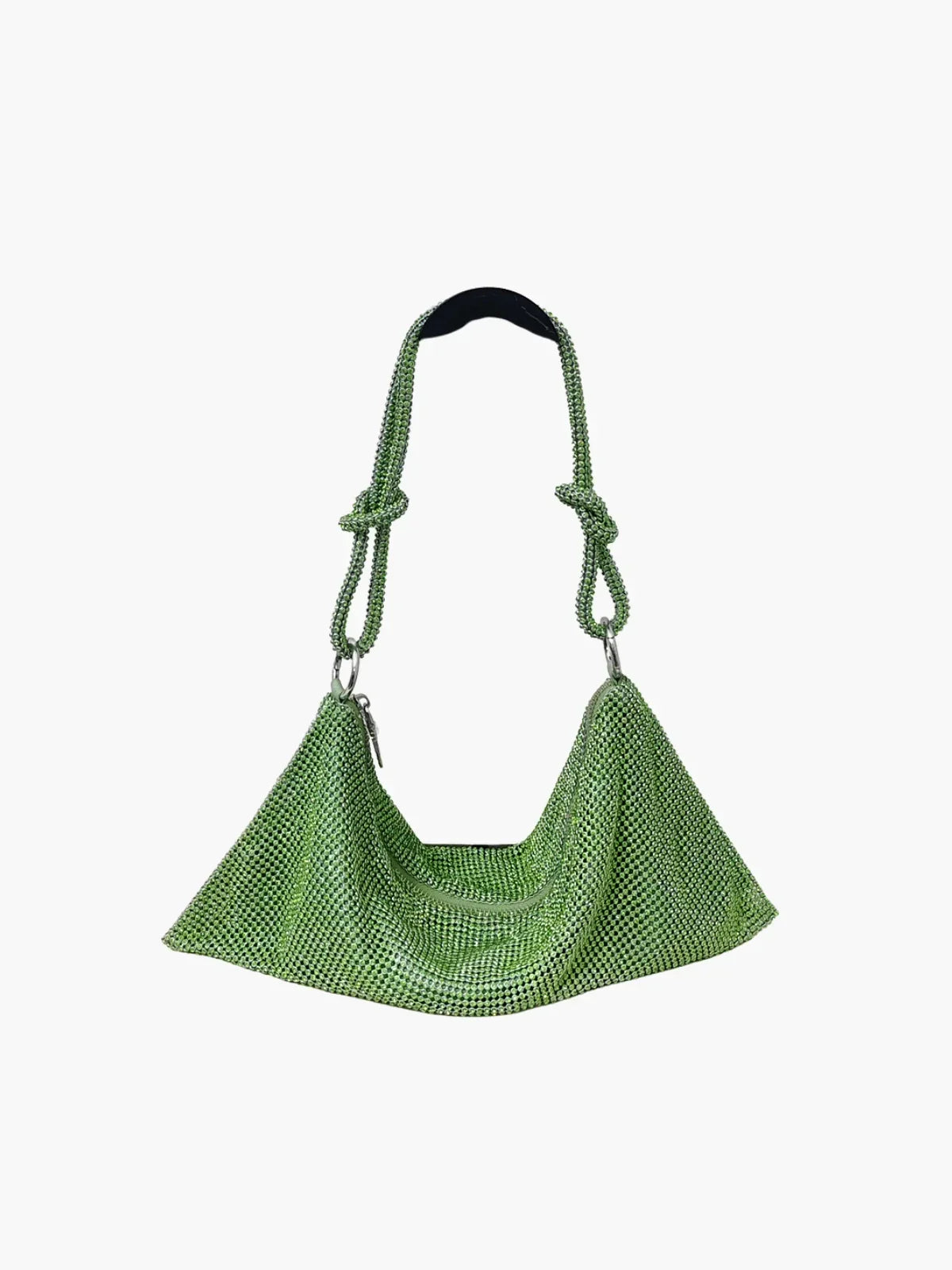 SUNA Glam Crystal Mesh Skuldertaske Grøn One Size