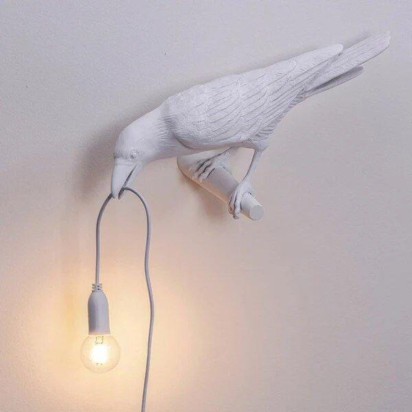 Krage Vogel Lampe til Unik Indretning SUNA Hvid venstre EU-stik