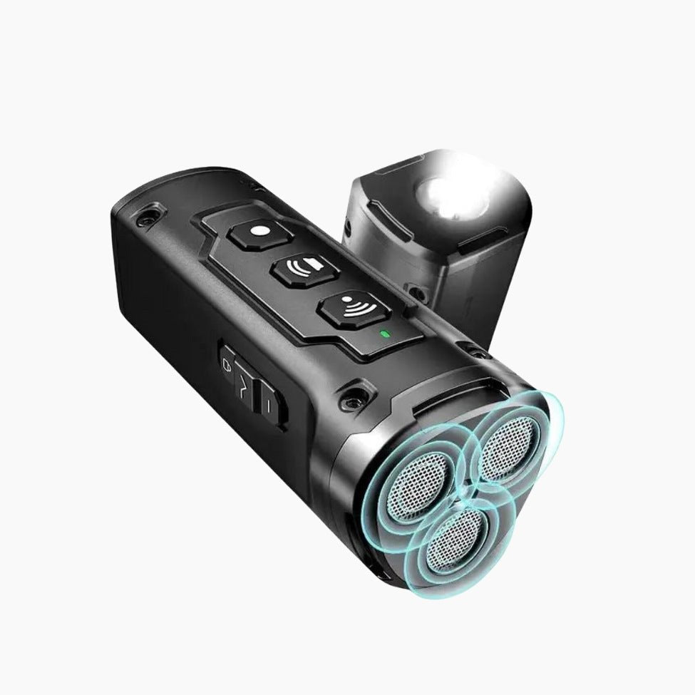 SUNA Ultrasonic Anti Dog Bark Training Device Genopladelig med LED-lommelygte Sort